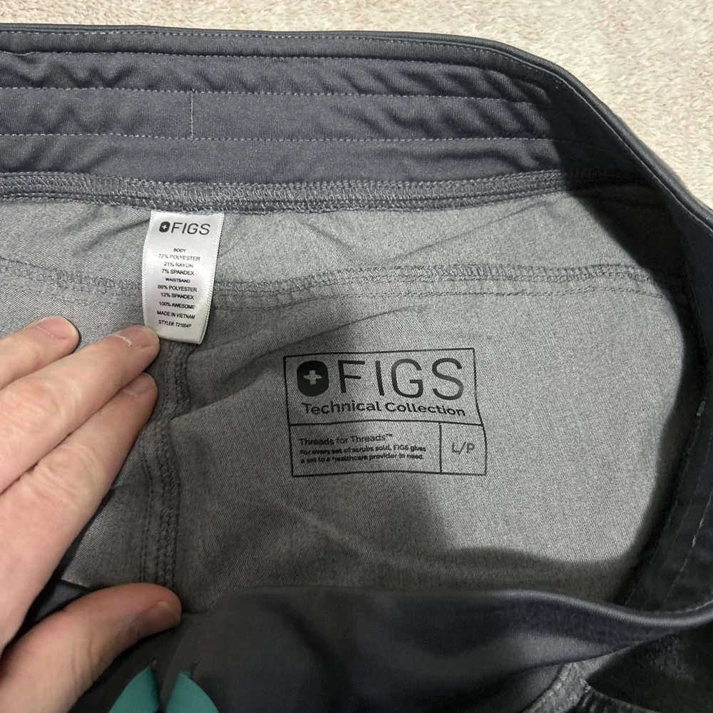 FIGS Technical Collection Scrub‎ Pants Men Size Large Graphite Gray Relaxed Fit